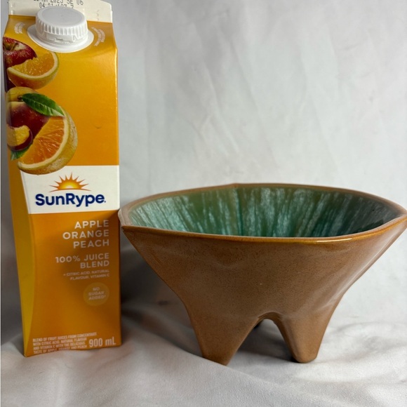 Green and Brown Ceramic Bowl - Picture 3 of 5